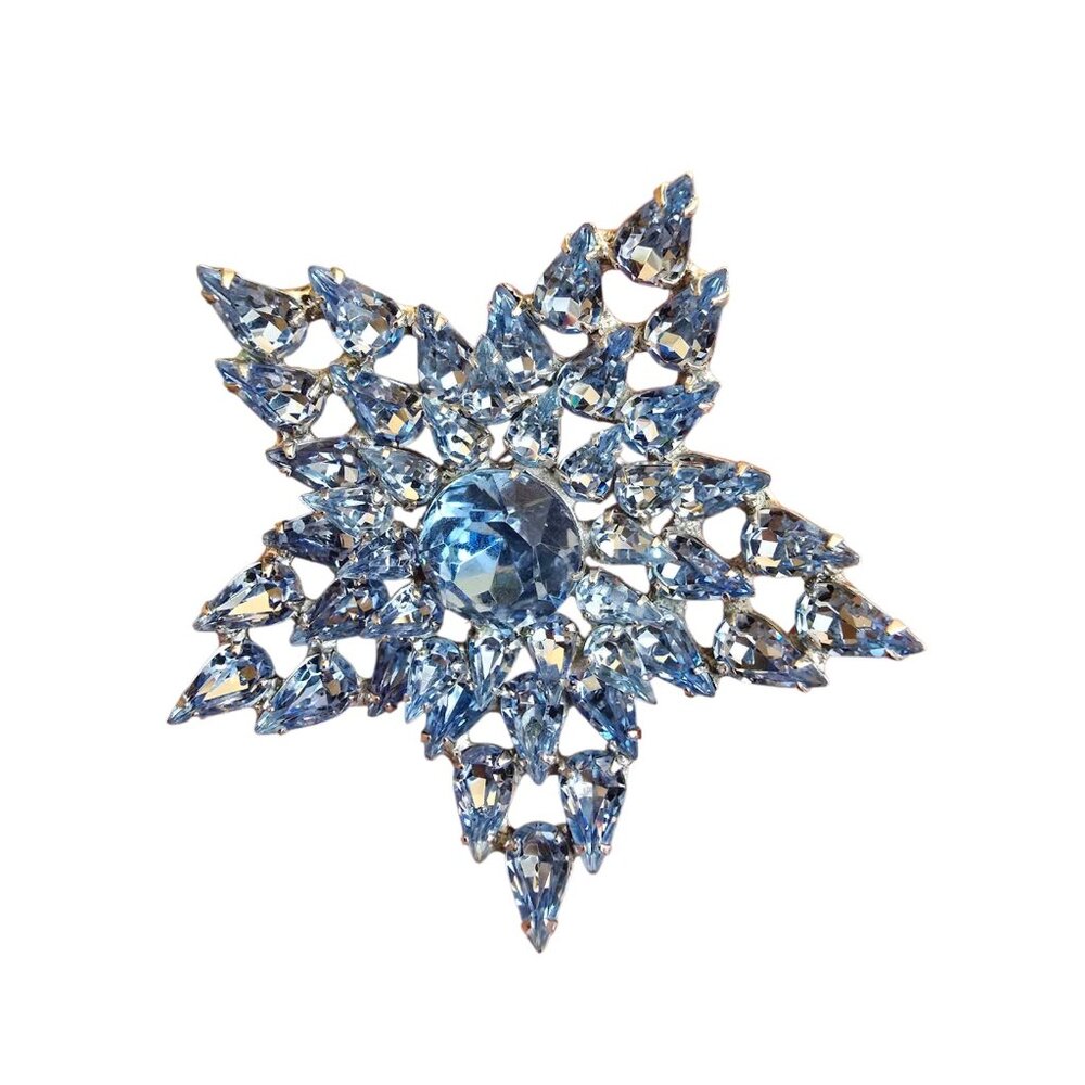 Vintage Rhinestone Stylized Star Brooch (A4840)